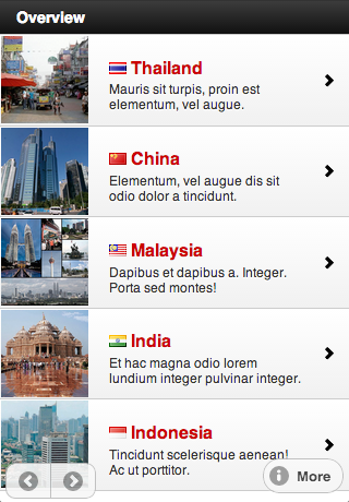 Simple Travel Destinations Page